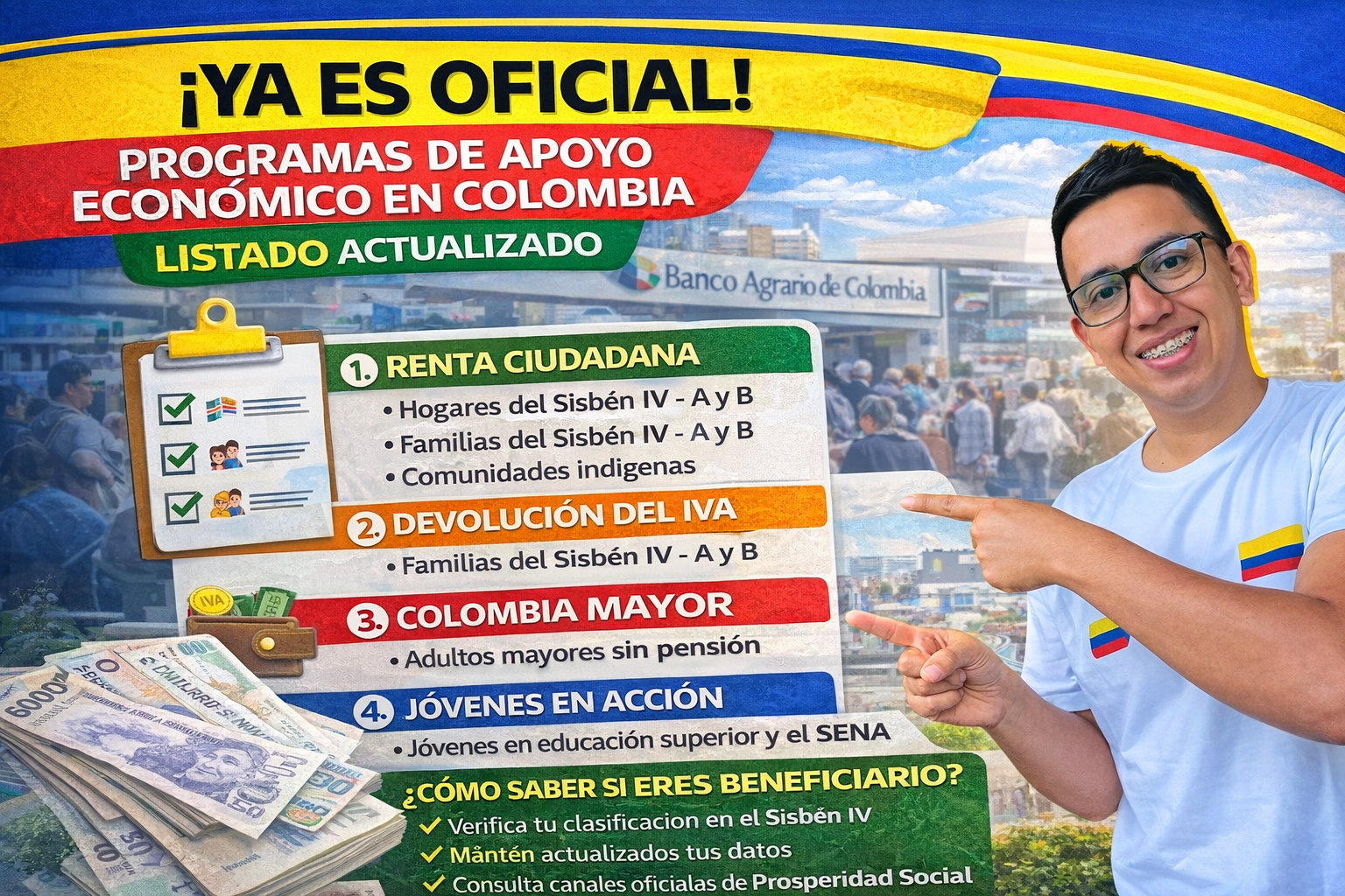 Programas de apoyo económico en Colombia: listado actualizado
